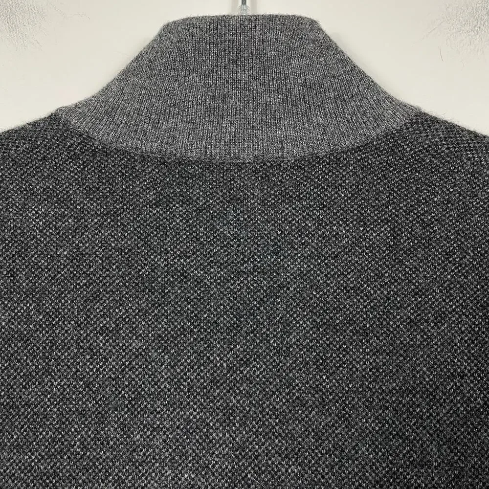 Polo Ralph Lauren 1/4 Zip Sweater Mens Large Gray Wool Very Soft Preppy Casual